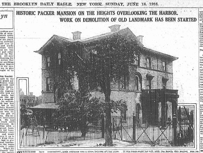Brooklyn Daily Eagle, June 18, 1916
Packer Mansion