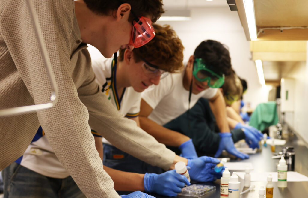 Students engaged in STEM learning and science experiments at Brooklyn Friends School NYC.